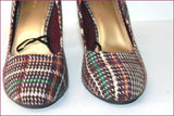H&M Escarpins Tissu Quadrillé Multicolore Hauts Talons T 39 ETAT NEUF