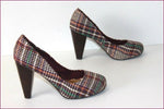 H&M Escarpins Tissu Quadrillé Multicolore Hauts Talons T 39 ETAT NEUF