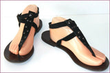 ERAM Tongs Lanières de Cuir Noir Clouté T 40 BE