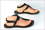 ERAM Tongs Lanières de Cuir Noir Clouté T 40 BE