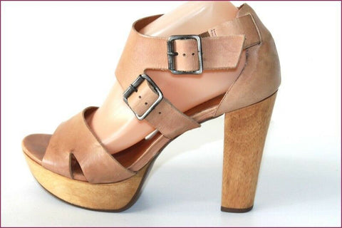 MINELLI Escarpins Sandales Cuir Marron Clair T 40 TTBE
