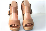 MINELLI Escarpins Sandales Cuir Marron Clair T 40 TTBE