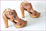 MINELLI Escarpins Sandales Cuir Marron Clair T 40 TTBE