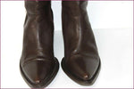 ILARIO FERUCCI Bottes Cuir Marron Foncé Bandes Elastiquées T 36 TBE