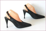MAUD FRIZON Escarpins de Soirée Pointus Tout Cuir Noir Brillant T 6.5/T 39.5 TBE
