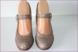 ELIZABETH STUART Escarpins à Sangles Cuir Marron Clair Taupe T 38 TBE