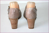 ELIZABETH STUART Escarpins à Sangles Cuir Marron Clair Taupe T 38 TBE