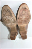 ELIZABETH STUART Escarpins à Sangles Cuir Marron Clair Taupe T 38 TBE