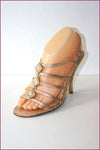 ENZO ANGIOLINI Escarpins Sandales Cuir Doré Lanières T 37 TTBE