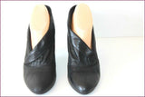 JANET & JANET Escarpins Cuir Fripé Noir T 38.5 TBE