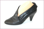 JANET & JANET Escarpins Cuir Fripé Noir T 38.5 TBE