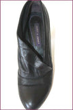 JANET & JANET Escarpins Cuir Fripé Noir T 38.5 TBE