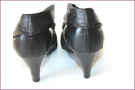 JANET & JANET Escarpins Cuir Fripé Noir T 38.5 TBE