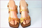 LORBAC Sandales Tout Cuir Verni Ocre T 38 TTBE