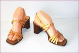 LORBAC Sandales Tout Cuir Verni Ocre T 38 TTBE