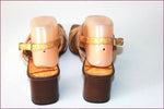LORBAC Sandales Tout Cuir Verni Ocre T 38 TTBE
