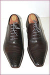 FATHER AND SON Derby Richelieu Tout Cuir Marron Foncé Embauchoirs T 42 TBE