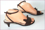 JB MARTIN Sandales Cuir Marron Foncé Motif Papillon T 37 BE