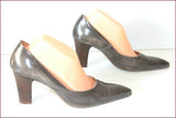 MURATTI Escarpins Très Pointus Cuir Gris Foncé T 40 TBE