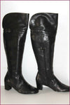 SIMONA MANDELLI Bottes Genoux Cuir Noir Doublées Cuir T 40 TTBE