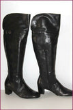 SIMONA MANDELLI Bottes Genoux Cuir Noir Doublées Cuir T 40 TTBE