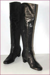 SIMONA MANDELLI Bottes Genoux Cuir Noir Doublées Cuir T 40 TTBE