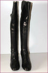 SIMONA MANDELLI Bottes Genoux Cuir Noir Doublées Cuir T 40 TTBE