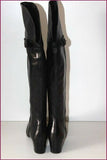 SIMONA MANDELLI Bottes Genoux Cuir Noir Doublées Cuir T 40 TTBE