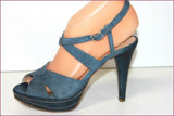 DONNA PIU Sandales Cuir Bleu Jean T 37 TBE