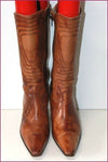 VELEZ Shoes Mi Bottes Pointues Tout Cuir Marron Nuancé T 37 BE