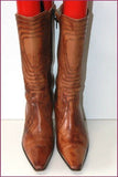 VELEZ Shoes Mi Bottes Pointues Tout Cuir Marron Nuancé T 37 BE
