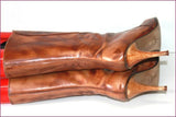 VELEZ Shoes Mi Bottes Pointues Tout Cuir Marron Nuancé T 37 BE