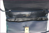 Petit Sac Pochette Vintage Simili Cuir Verni  Bleu Marine TBE