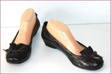 HEYRAUD Escarpins Cuir Souple Noir Petits Talons T 40 TBE