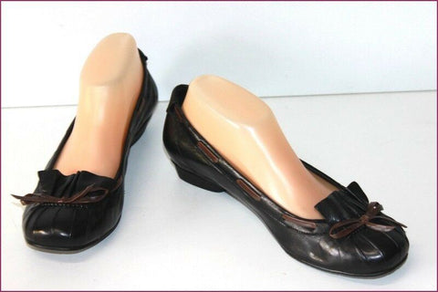 HEYRAUD Escarpins Cuir Souple Noir Petits Talons T 40 TBE
