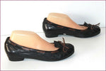 HEYRAUD Escarpins Cuir Souple Noir Petits Talons T 40 TBE