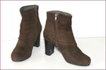 Bottines à Revers Daim Marron Doublées Cuir T 37 TBE