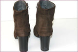 Bottines à Revers Daim Marron Doublées Cuir T 37 TBE