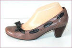 HEYRAUD Escarpins Cuir Bicolore Marron TAupe et Noir T 38 TTBE