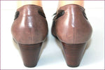 HEYRAUD Escarpins Cuir Bicolore Marron TAupe et Noir T 38 TTBE