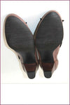 HEYRAUD Escarpins Cuir Bicolore Marron TAupe et Noir T 38 TTBE