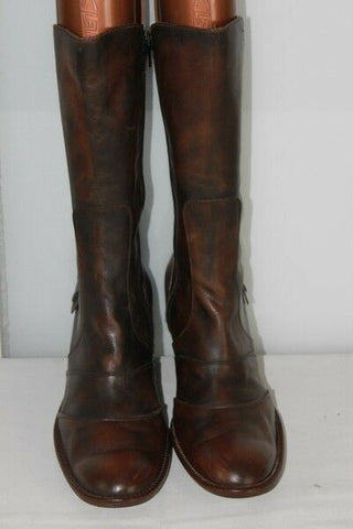 Mi Bottes STEPHANE GONTARD Originales  Cuir Marron Marbré T41 TBE