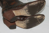 Mi Bottes STEPHANE GONTARD Originales  Cuir Marron Marbré T41 TBE