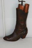 Mi Bottes STEPHANE GONTARD Originales  Cuir Marron Marbré T41 TBE
