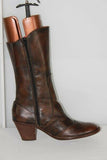 Mi Bottes STEPHANE GONTARD Originales  Cuir Marron Marbré T41 TBE