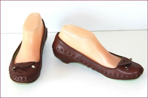 LEOPOLDO GIORDANO Escarpins Tout Cuir Marron Petits Talons T 37 BE