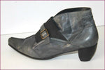 EVERYBODY Boots Pointues Cuir Gris Sangle  Elastiquée T 42 TBE