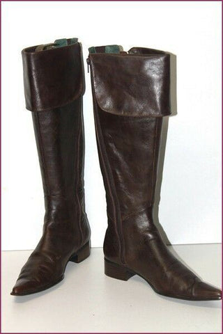 KARSTON Bottes Genoux Pointus Cuir Marron Foncé T 40 BE