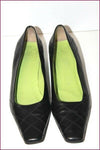 MARC CAIN Escarpins Cuir Matelassé Noir Doublés Cuir T 3.5 UK / 36 FR TBE