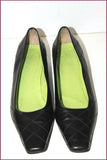 MARC CAIN Escarpins Cuir Matelassé Noir Doublés Cuir T 3.5 UK / 36 FR TBE